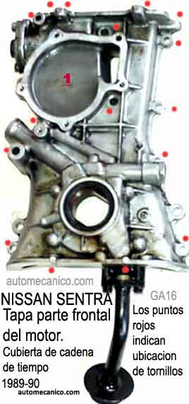 Nissan sentra - Motor GA16i - Tapa frente del motor