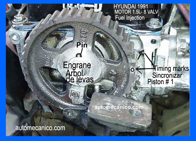 Hyundai Excel 1991 / motor 1.5L FI - Engrane del arbol de levas