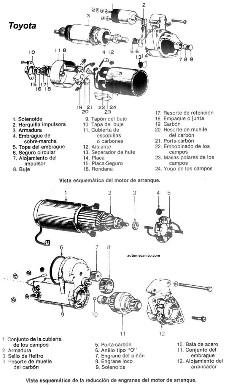 Toyota: Arrancador - Con engrane de Reduccion
