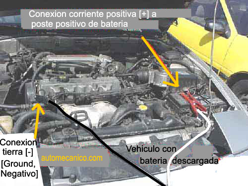 como auxiliar a un vehiculo con la bateria descargada
