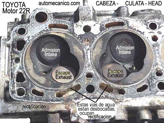 Toyota 22R Head, culata, cabeza, descripcion