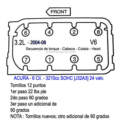 ACURA 3.2L V6 SOHC 2004/08