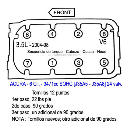 ACURA 3.5L V6 SOHC 2004/08