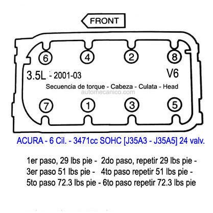 ACURA 3.5L V6 SOHC 2001/03