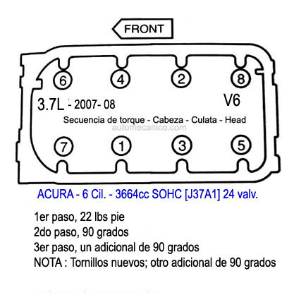 ACURA 3.7L V6 SOHC 2007/08