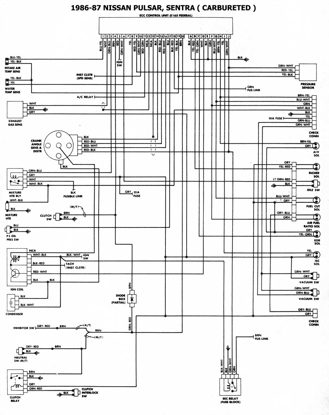 Diagrama de motor nissan sentra 1989 #3