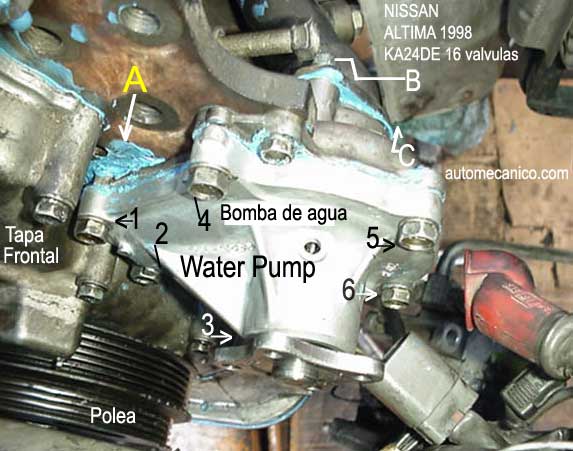 Nissan Altima 2.4L 1998 - Water pump