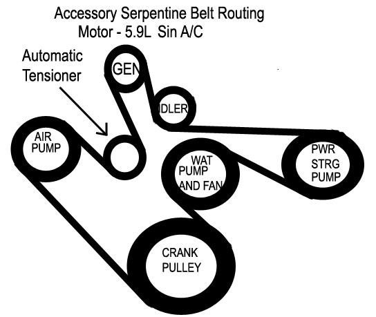 Chrysler Motor 5.9L - Banda serpentina