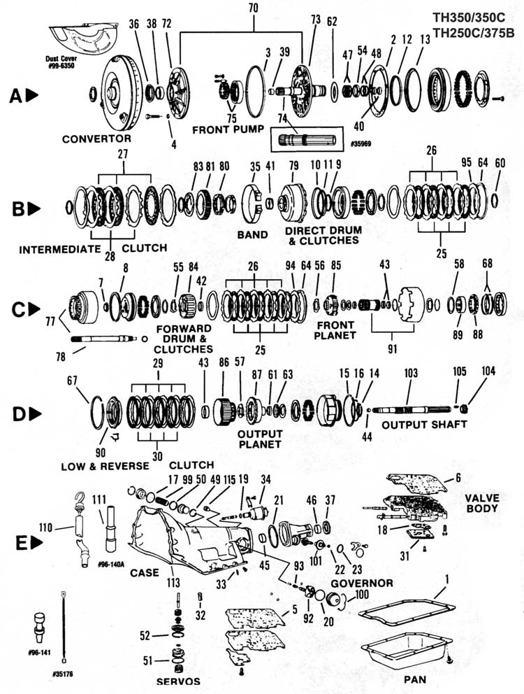G. Motors - Despiece transmision TH350