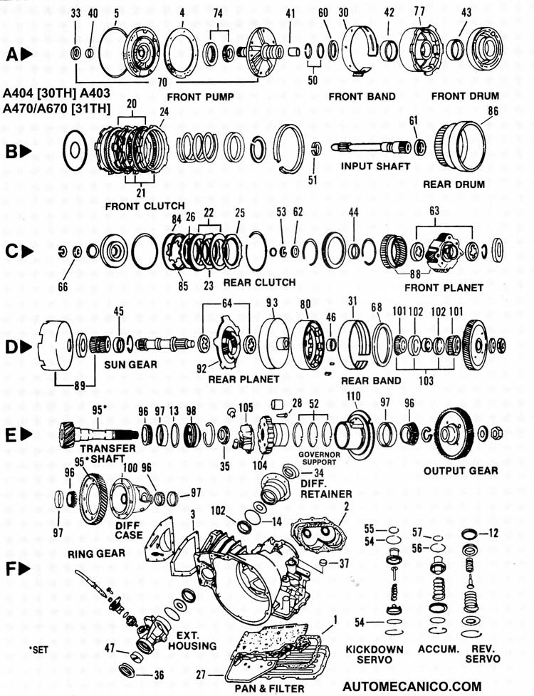 Chrysler - Despiece deTransmision A404 - FWD