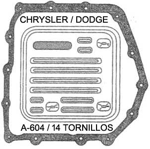Dodge / Chrysler - Transmision A-604 - junta de filtro del carter
