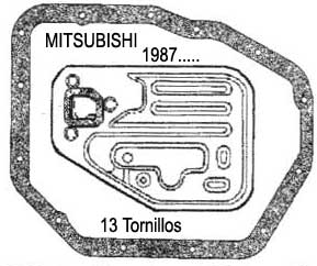 Mitsubishi 1987 / Transmision automatica, junta, filtro de aceite - 13 tornillos
