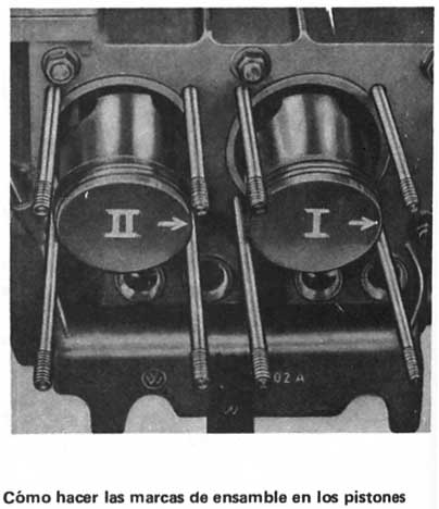 Volkswagen 1970/79 Marcas de ensamble en los pistones