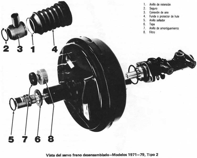 Volkswagen 1970/79 cilindro maestro, servo freno