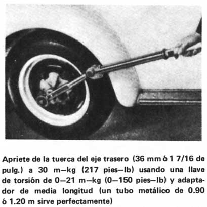 Volkswagen 1970/79 Apriete de la tuerca del eje trasero