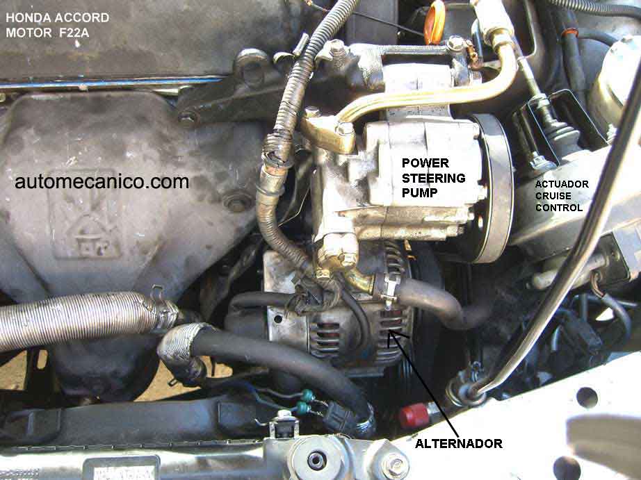 HONDA Accord F22A - Fuel Injection - Ubicacion del alternador