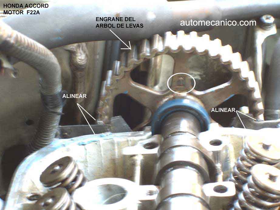 HONDA Accord F22A - Fuel Injection - arbol de levas - timing marks