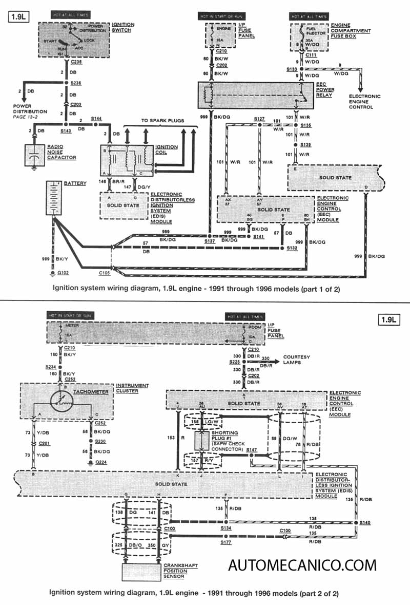 Diagrama electrico de encendido electronico de ford #8